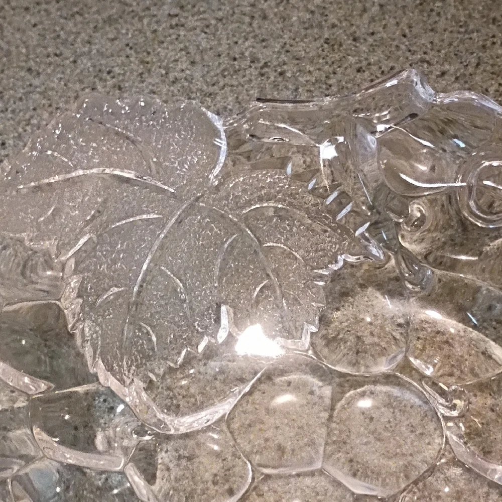 Clear Grape Design Glass Bowl